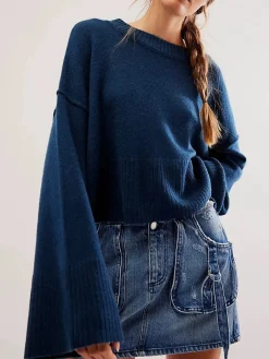 Best Side Split Oversized Pullover Sweater Sweater Tops|Sweaters & Cardigans