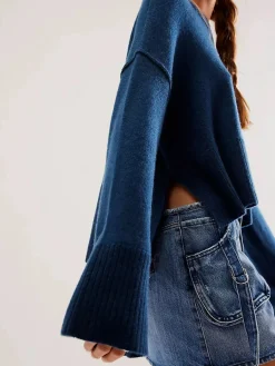Best Side Split Oversized Pullover Sweater Sweater Tops|Sweaters & Cardigans