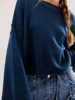 Best Side Split Oversized Pullover Sweater Sweater Tops|Sweaters & Cardigans