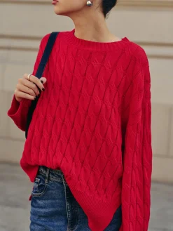 Best Side Split Twist Sweater Sweater Tops|Sweaters & Cardigans