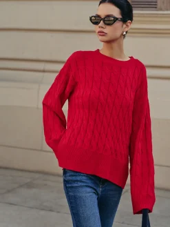 Best Side Split Twist Sweater Sweater Tops|Sweaters & Cardigans