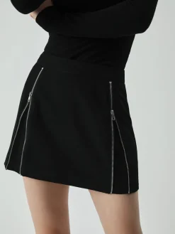 Side Zipper Detail Mini Skirt Skirts|Bottoms