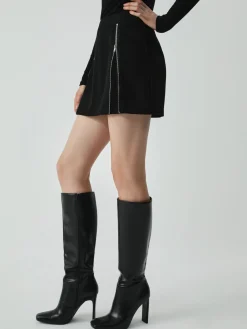 Side Zipper Detail Mini Skirt Skirts|Bottoms