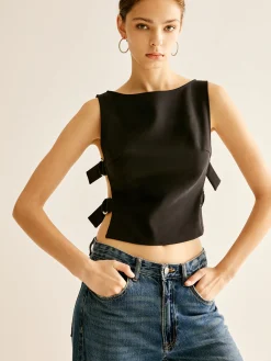Hot Side-Buckle Sexy Crop Tank Top Crop Tops|Tank Tops & Camis
