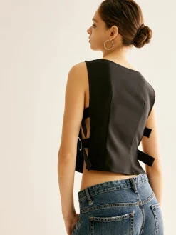 Hot Side-Buckle Sexy Crop Tank Top Crop Tops|Tank Tops & Camis