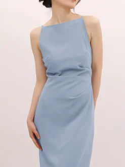 Best Silent Sea Boat Neck Midi Dress Summer Dresses|Midi Dresses
