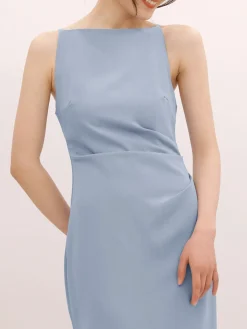 Best Silent Sea Boat Neck Midi Dress Summer Dresses|Midi Dresses