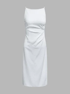 Best Silent Sea Boat Neck Midi Dress Summer Dresses|Midi Dresses