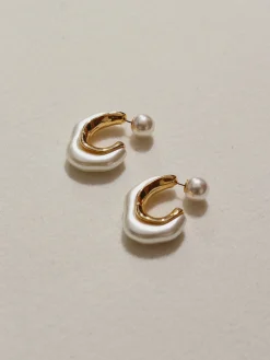 Silver Needle Pearl Earrings Earrings|Accessories