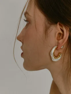 Silver Needle Pearl Earrings Earrings|Accessories