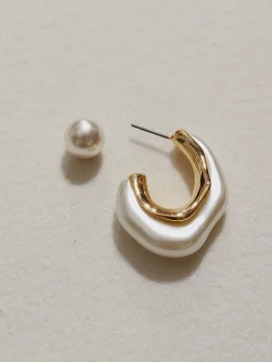 Silver Needle Pearl Earrings Earrings|Accessories