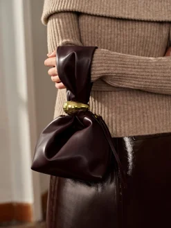 Hot Simple Oval-Ring Drawstring Bucket Bag Bags|Accessories