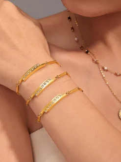 Clearance Simple Stick Chain Rhinestone Bracelet Rings & Bracelets|Accessories