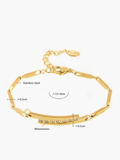 Clearance Simple Stick Chain Rhinestone Bracelet Rings & Bracelets|Accessories