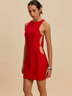 Clearance Sleeveless Cutout Crew Neck Dress Work Dresses|Cocktail & Party Dresses