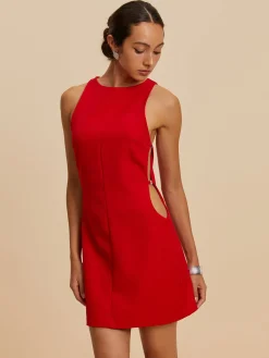 Clearance Sleeveless Cutout Crew Neck Dress Work Dresses|Cocktail & Party Dresses