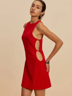 Clearance Sleeveless Cutout Crew Neck Dress Work Dresses|Cocktail & Party Dresses