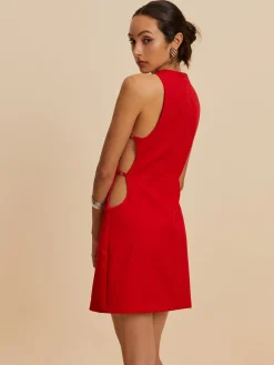 Clearance Sleeveless Cutout Crew Neck Dress Work Dresses|Cocktail & Party Dresses