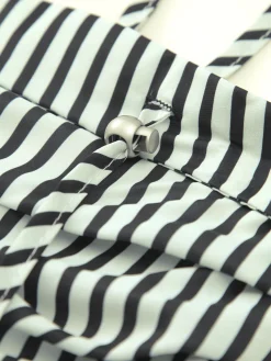 Clearance Sleeveless Pinstripe Long Dress White Dresses|Casual Dresses