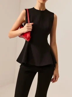 Sleeveless Piping Slim Blouse Blouses & Shirts|Tops