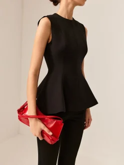 Sleeveless Piping Slim Blouse Blouses & Shirts|Tops