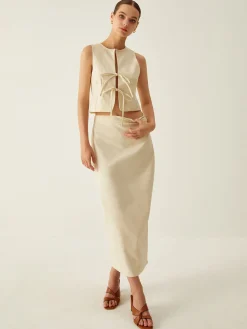 Hot Sleeveless Tie Front Vest Vests|Tank Tops & Camis