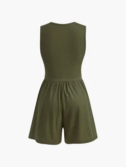 Sale Sleeveless V-Neck Ribbed Jumpsuit Jumpsuits & Rompers|Jumpsuits & Rompers