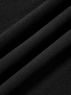 Sale Slim Fit Contrast Binding Sweater Dress Black Dresses|Sweater Dresses