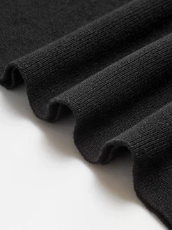 Sale Slim Fit Contrast Binding Sweater Dress Black Dresses|Sweater Dresses
