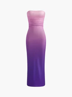 Online Slim Fit Tie-Dye Tube Long Dress Summer Dresses|Long Dresses