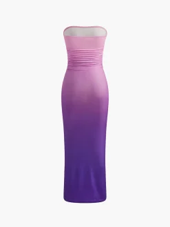 Online Slim Fit Tie-Dye Tube Long Dress Summer Dresses|Long Dresses