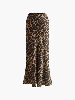 New Slim Leopard Print Maxi Skirt Skirts|Bottoms
