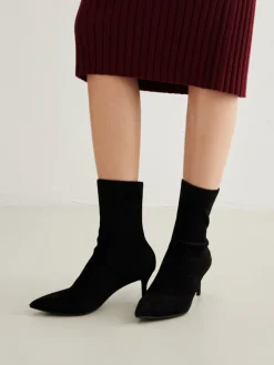 Clearance Slingback Heel Suede Ankle Boots Shoes|Accessories