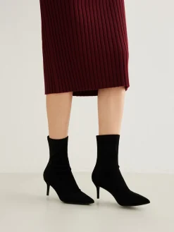 Clearance Slingback Heel Suede Ankle Boots Shoes|Accessories