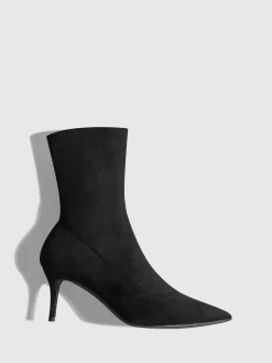 Clearance Slingback Heel Suede Ankle Boots Shoes|Accessories