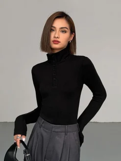 New Slinky Button-up Long Sleeve Shirt T-shirts|Tops