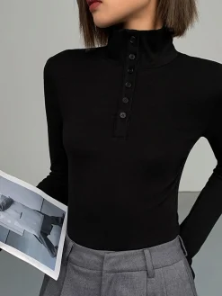 New Slinky Button-up Long Sleeve Shirt T-shirts|Tops