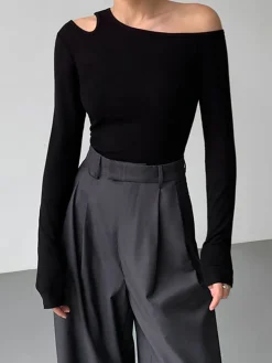 Sale Slinky Cutout Knit Top Sweater Tops|Sweaters & Cardigans