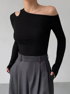 Sale Slinky Cutout Knit Top Sweater Tops|Sweaters & Cardigans