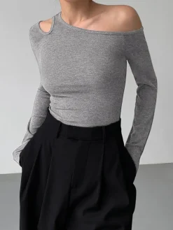 Sale Slinky Cutout Knit Top Sweater Tops|Sweaters & Cardigans