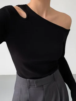 Sale Slinky Cutout Knit Top Sweater Tops|Sweaters & Cardigans