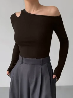Sale Slinky Cutout Knit Top Sweater Tops|Sweaters & Cardigans