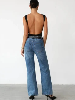 Slinky Open Back Sleeveless Bodysuit Bodysuits|Bodysuits