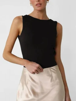 Slinky Open Back Sleeveless Bodysuit Bodysuits|Bodysuits