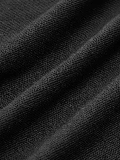 New Slit Pleated Long Sleeve Bodycon Mock Neck Long Dress Black Dresses|Casual Dresses
