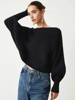 Outlet Slouchy Oversized Rib Crop Sweater Sweater Tops|Sweaters & Cardigans