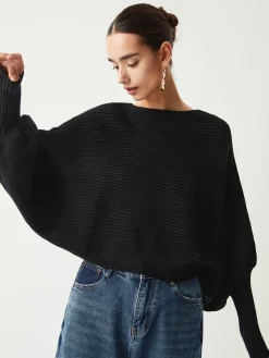 Outlet Slouchy Oversized Rib Crop Sweater Sweater Tops|Sweaters & Cardigans
