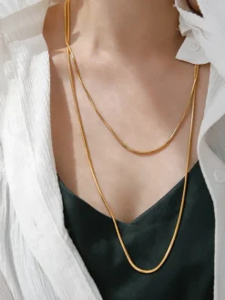Online Snake Chain Layered Necklace Necklaces|Accessories