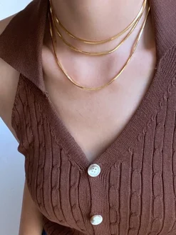 Online Snake Chain Layered Necklace Necklaces|Accessories