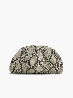 Snakeskin Print Cloud Clutch Bag Bags|Accessories